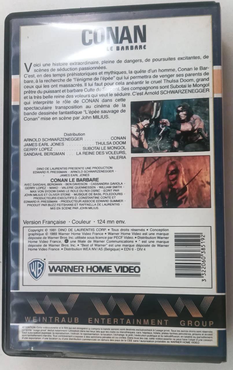 VHS Conan – Arnold Schwarzenegger – photo 4